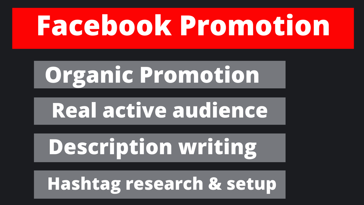 I am a Facebook Professional. I provide Facebook promotion service. If you need this kind of service you can contact me and hire me on Fiverr. 
For details and order bit.ly/2W77ecG

#forhad232330_ #facebookpromotion #socialmediamarketing #facebookpromote #Fiverr