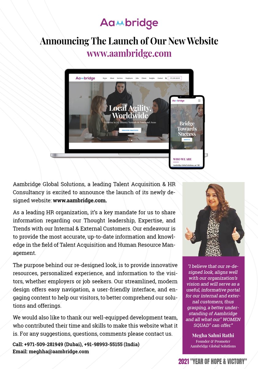 aambridgeglobal's tweet photo. @aambridgeglobal is excited to announce the launch of its newly designed website
Visit https://t.co/2cw0IttGyl
@sahni_rathi @kushal11kdr
#launch #website #aambridge #new #foremployers #jobseekers #jobportal #hrmanagementcompany #talentacquisitioncompany #yearofhope #yearofvictory https://t.co/EqPMXSKhhF