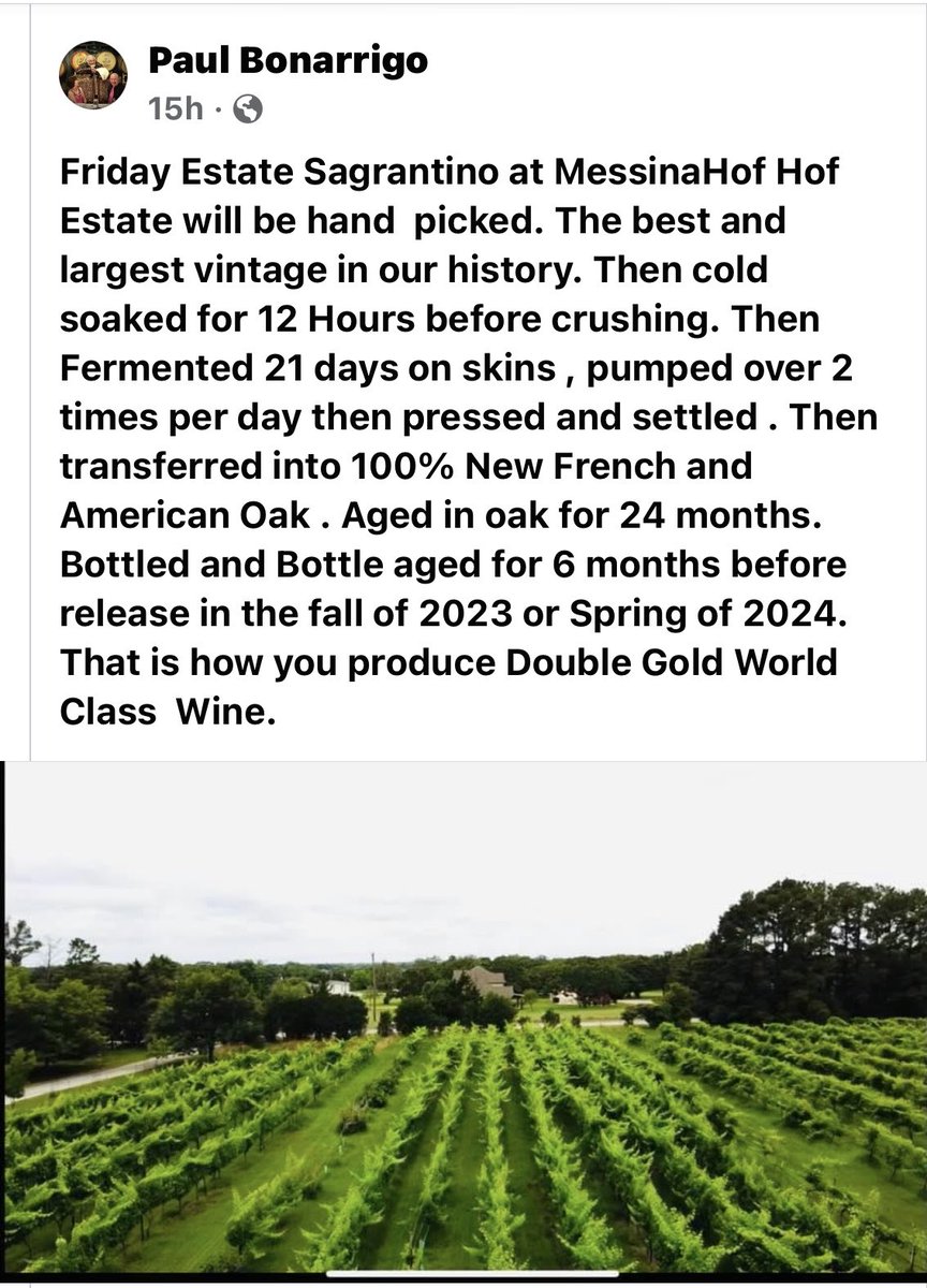 Messina Hof Estate Sagrantino introduced to Texas in 2011 and is one of Texas’s most outstanding wines. ⁦<a href="/Messina_Hof/">Messina Hof Winery</a>⁩ ⁦<a href="/VintageTexas/">VintageTexas.com</a>⁩ ⁦<a href="/TEXSOM/">TEXSOM Conference</a>⁩ ⁦<a href="/VisitFredTexas/">Fredericksburg Texas</a>⁩ ⁦<a href="/TXWineLover/">Texas Wine Lover</a>⁩ ⁦@ExperienceBCS⁩ ⁦<a href="/TravelTexas/">Travel Texas</a>⁩ ⁦⁦<a href="/GOTEXAN/">GOTEXAN</a>⁩ #Wine