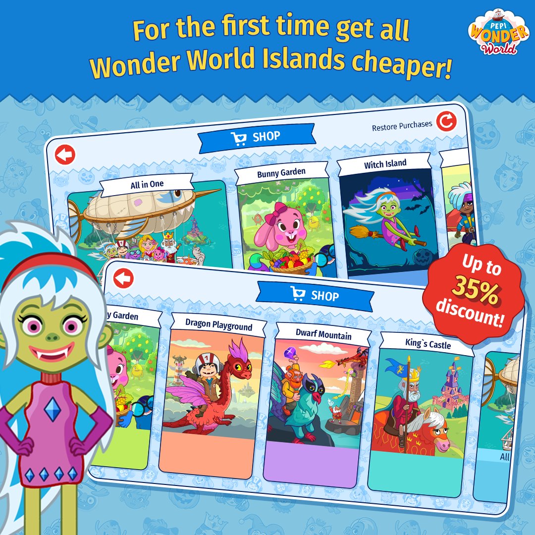 pepiplay's tweet photo. New shopping experience in the Pepi Wonder World 📢
Take a peak 👀 at the new shop and for the first time buy all islands with up to 35% discount.

Download Pepi Wonder World on:
Play Store - https://t.co/VLfv9ETkOV
App Store - https://t.co/htGHnW6B9q https://t.co/FWZYxXOGsX