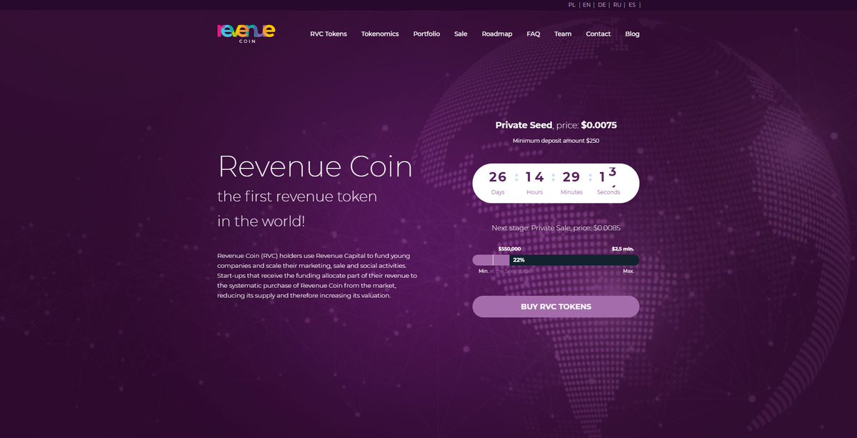 ✨Using $RVC we're reimagining how people can participate in building &amp; earning from the global startup and creator economy.

Find out how you can fund &amp; make gains growing other people's businesses

#RevCoin $ETH #Crypto

Join: t.me/revenuecoinENG

🔗 revcoin.io