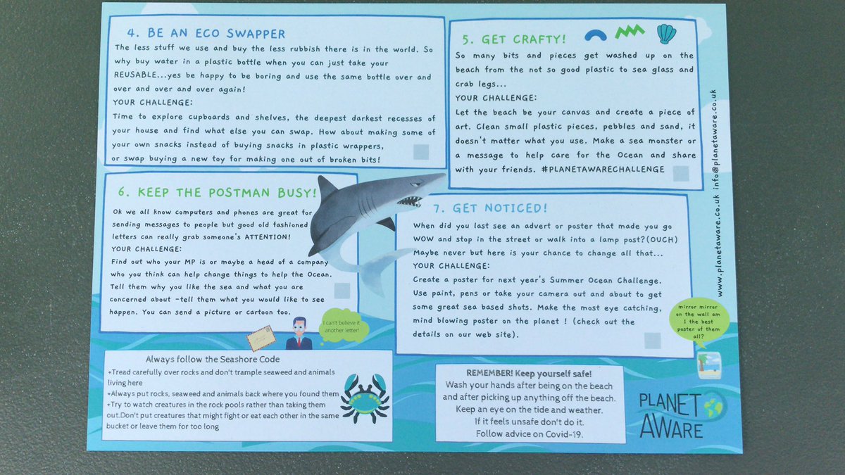 Come and pick up your #oceanchallenge today at Park School.