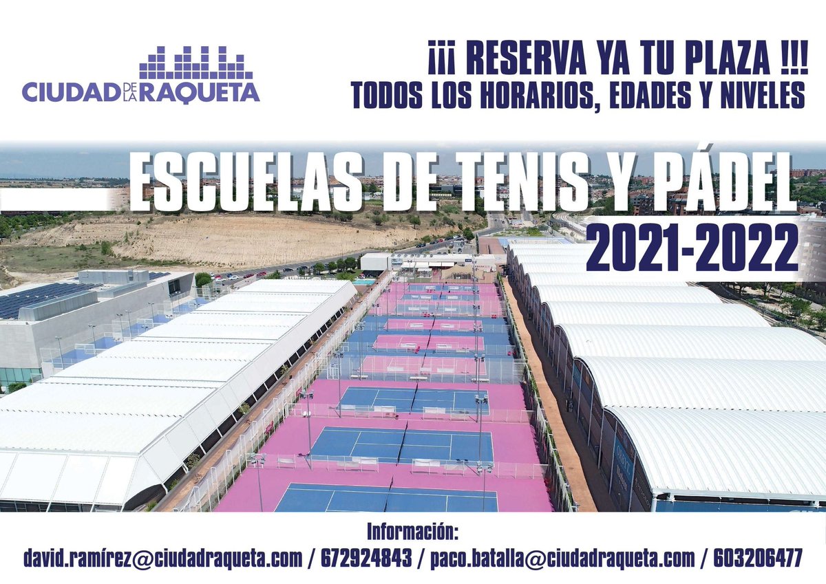 Ya estamos preparando nuestras <a href="/escuelas_CDR/">@escuelas_CDR</a> de tenis y pádel 21/22, si estás interesado, contacta con nosotros: 
ciudadraqueta.com/area-deportiva…
ciudadraqueta.com/area-deportiva…