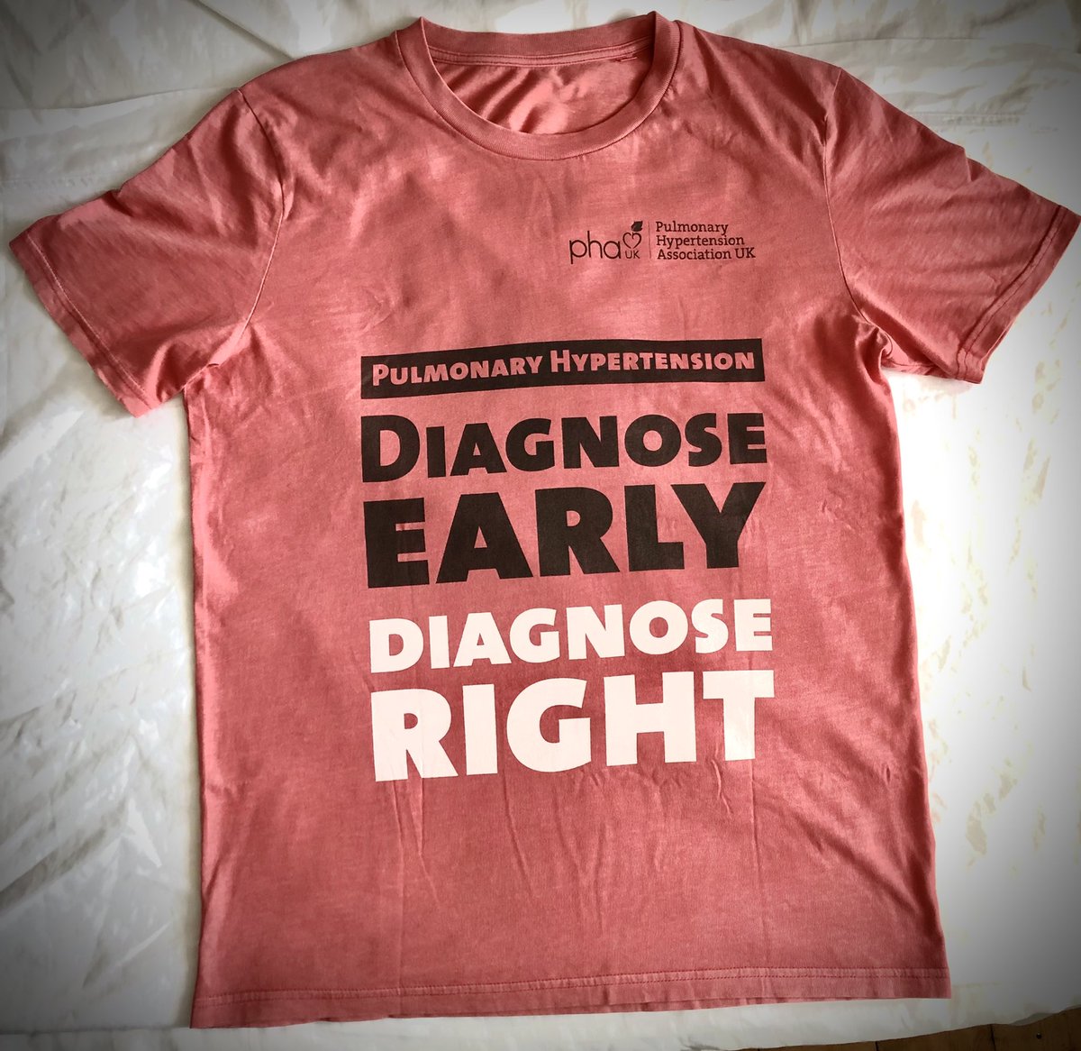 Thank you to @PHA_UK for your support - the eye-catching T-shirt has arrived! “Pulmonary Hypertension: Diagnose early, diagnose right” #pulmonaryhypertension #awarenessraising #hiking #campaign #health
