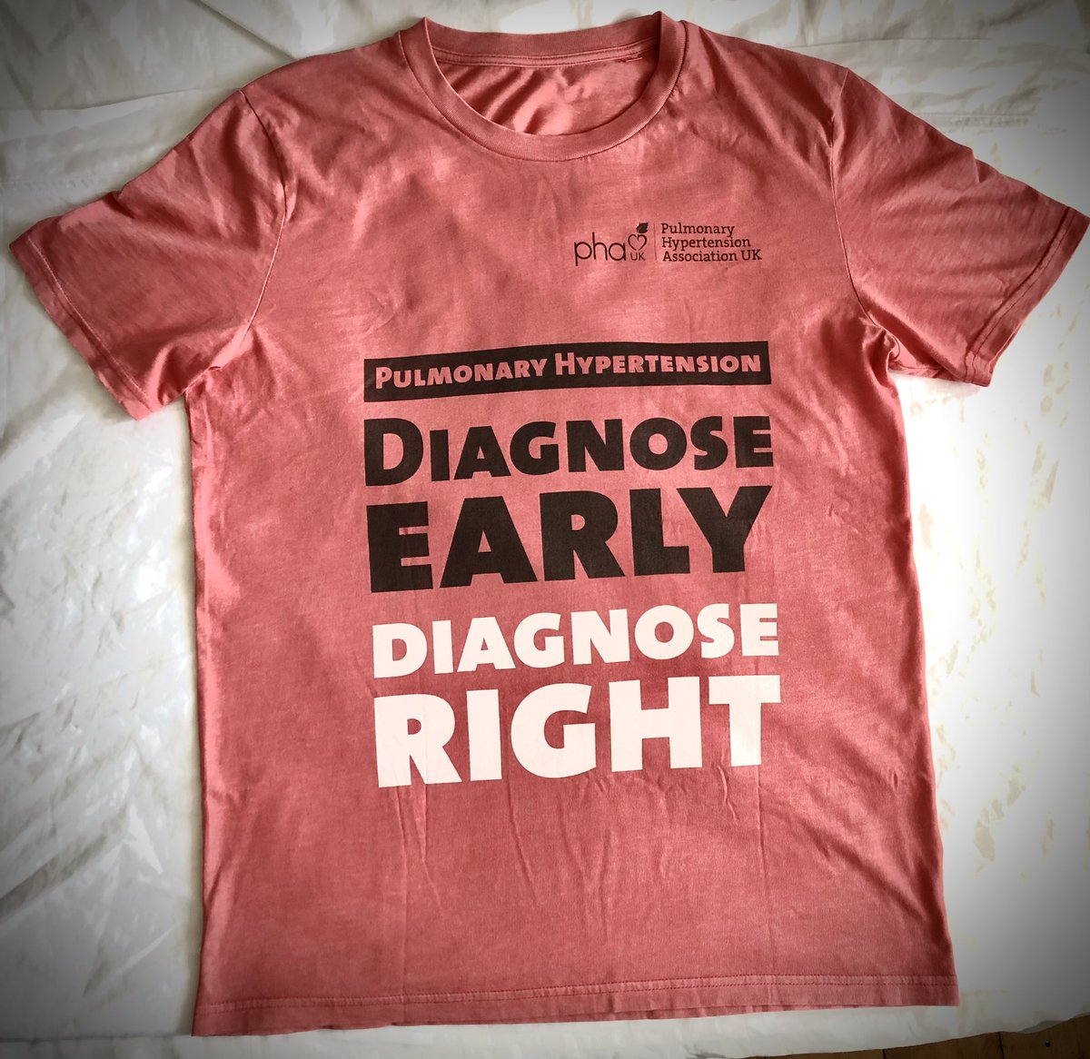 CindysBrain's tweet photo. Thank you to @PHA_UK for your support - the eye-catching T-shirt has arrived! “Pulmonary Hypertension: Diagnose early, diagnose right” #pulmonaryhypertension #awarenessraising #hiking #campaign #health https://t.co/Es7SMMhrDK