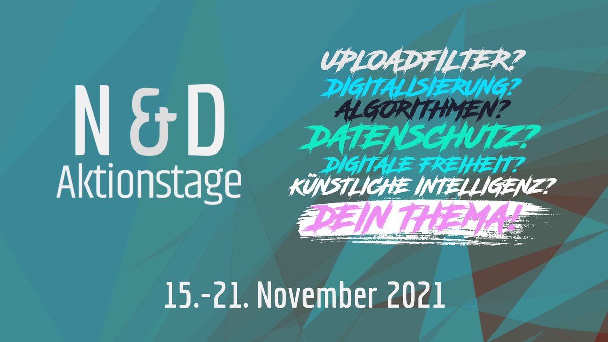 Bundesweite Aktionstage Netzpolitik & Demokratie on Twitter: "Jede und jeder ist eingeladen 