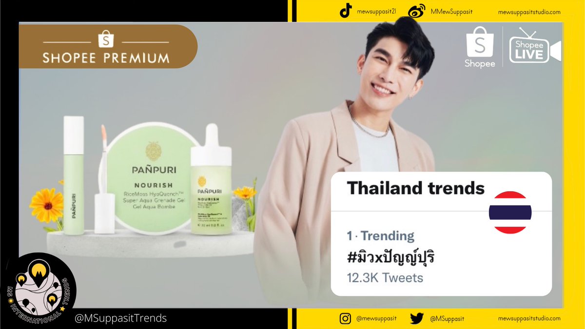 MSuppasitTrends's tweet photo. No. 1 in THAILAND 🇹🇭 TRENDS! ⭐️

Great job mewlions!!! 👏👏👏
Now, let’s push the trends in our respective countries and go WW!

#มิวxปัญญ์ปุริ @MSuppasit @Panpuriofficial https://t.co/6EyQbgZP8b