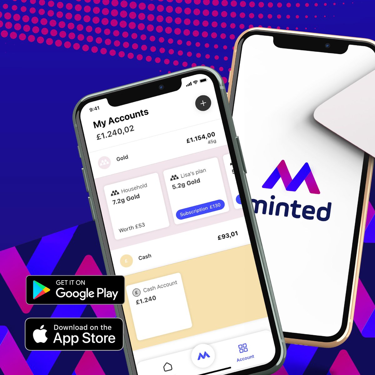 TheMintedApp's tweet photo. 🛎BREAKING NEWS! 

📣The much anticipated Minted mobile app is here! 

Our mission is to make precious metals accessible for everyone, our new app will help you buy, save, sell or have your gold delivered in a matter of clicks. 

📱The wait is over, download the app now! https://t.co/5zZtAEtN6K