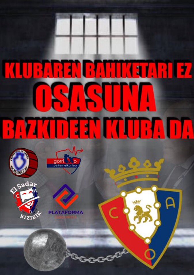 Osasuna somos todos #Noseascómplicedelsecuestro #ezizanbahiketarakoosagarri