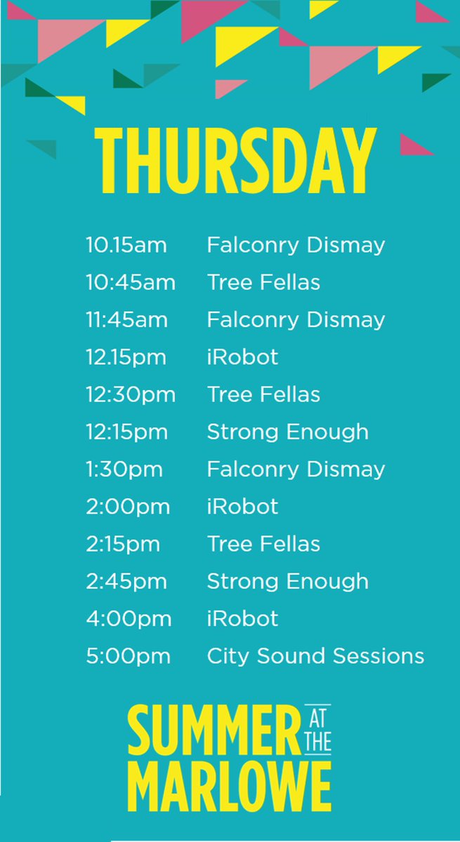 Here’s what we’ve got coming up today at #SummerAtTheMarlowe ☀️