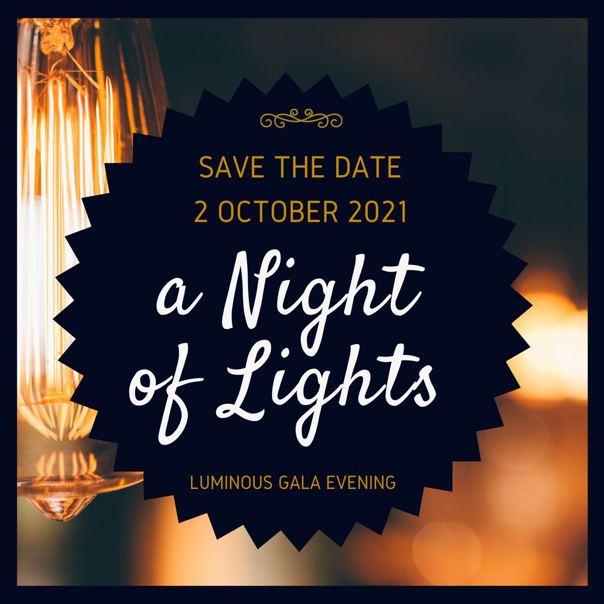 Save the Date: 2 October 2021
A Night of Lights
Luminous Gala Evening 
❤️🖤💛