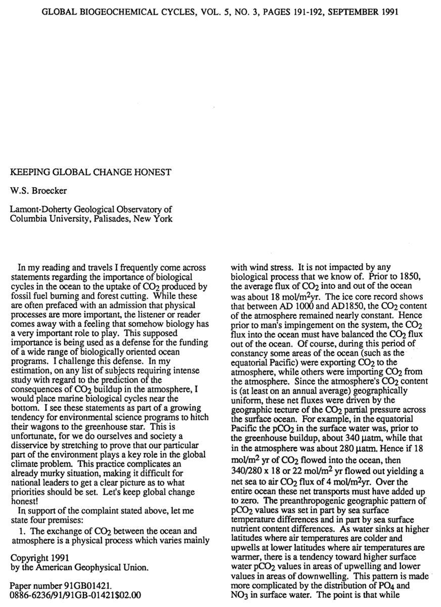 _david_ho_'s tweet photo. 30 years ago, Wally Broecker stated that: "…biological processes…play no role in the net uptake of anthropogenic CO₂."

It's important that we share the same basic understanding about the ocean. See also replies from @JensTerhaar and @bach_lennart.

https://t.co/Zg6foA126L https://t.co/Or7H0x4tKl