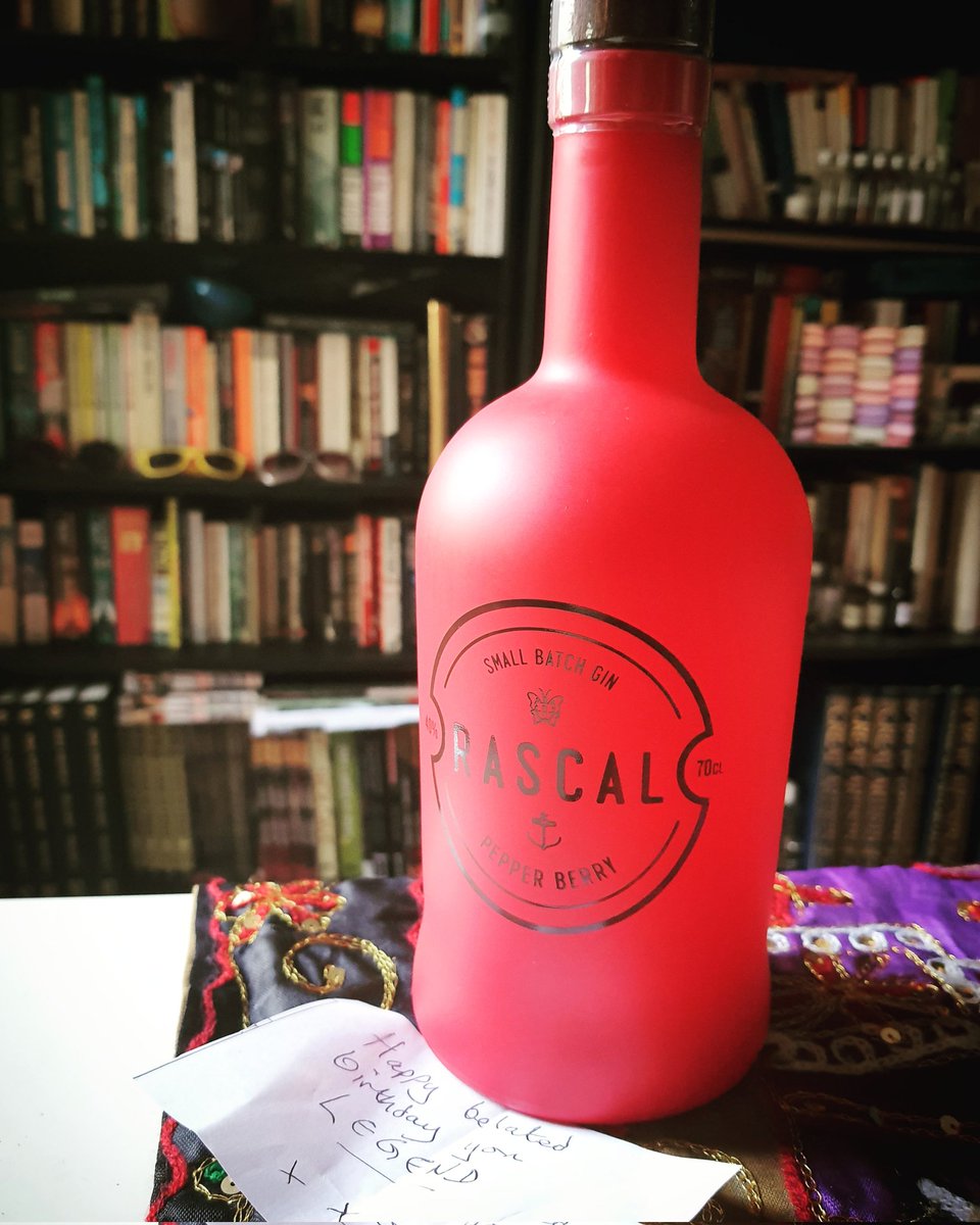 Thank you so much for my Birthday present Dan <a href="/RascalGin/">Rascal Gin</a> you superstar!!

I'll be cracking it open later. Will try my best to serve it with tonic...but there's a strong possibility I may sip it over ice.

#gin #rascal #rescalgin #pepperberry