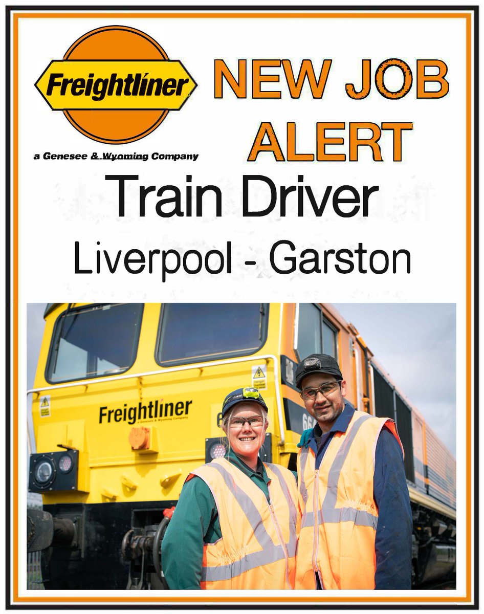 RailFreight's tweet photo. We're #recruiting

Vacancy: Train Driver

Location: Liverpool - Garston

#railroles #jobs #nowhiring #newjobs #traindriver

https://t.co/9QXy5PbzQi https://t.co/oLFRpUu7uk