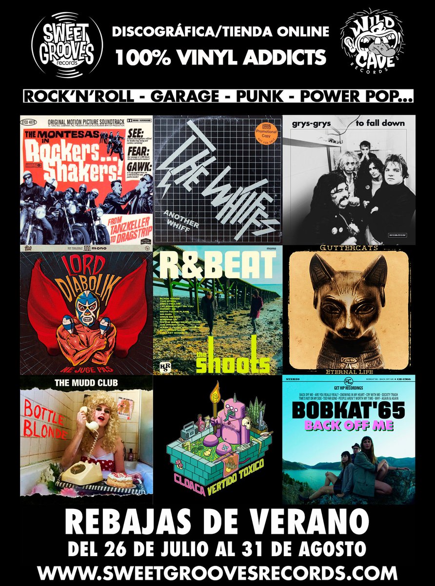 Seguimos de rebajas en nuestra tienda online. Cientos de discos de garage, rock &amp; roll, punk...a precios reducidos. Oferta veraniega y packs especiales del catálogo de Sweet Grooves records. sweetgroovesrecords.com