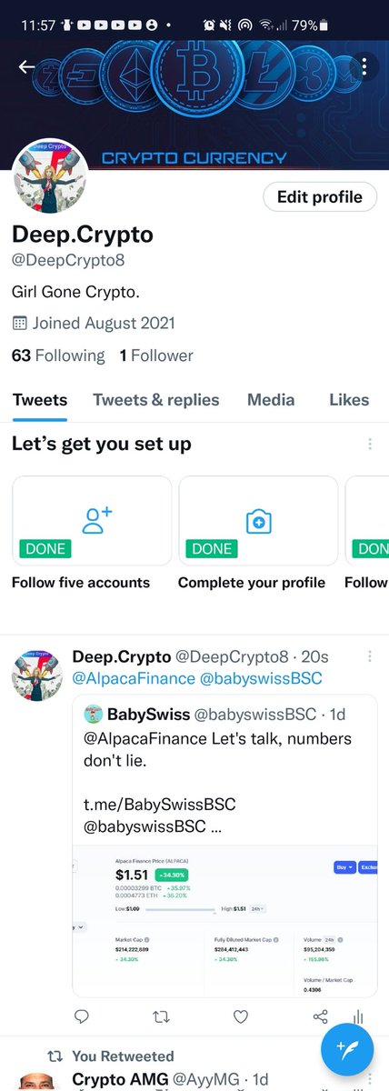 DeepCrypto8's tweet photo. @AyyMG @babyswissBSC @AlpacaFinance ✅ Following @AyyMG
✅Followed @babyswissBSC 
✅ Followed @AlpacaFinance 
✅Reteeeyed pinned post. https://t.co/9wlGQh9d42