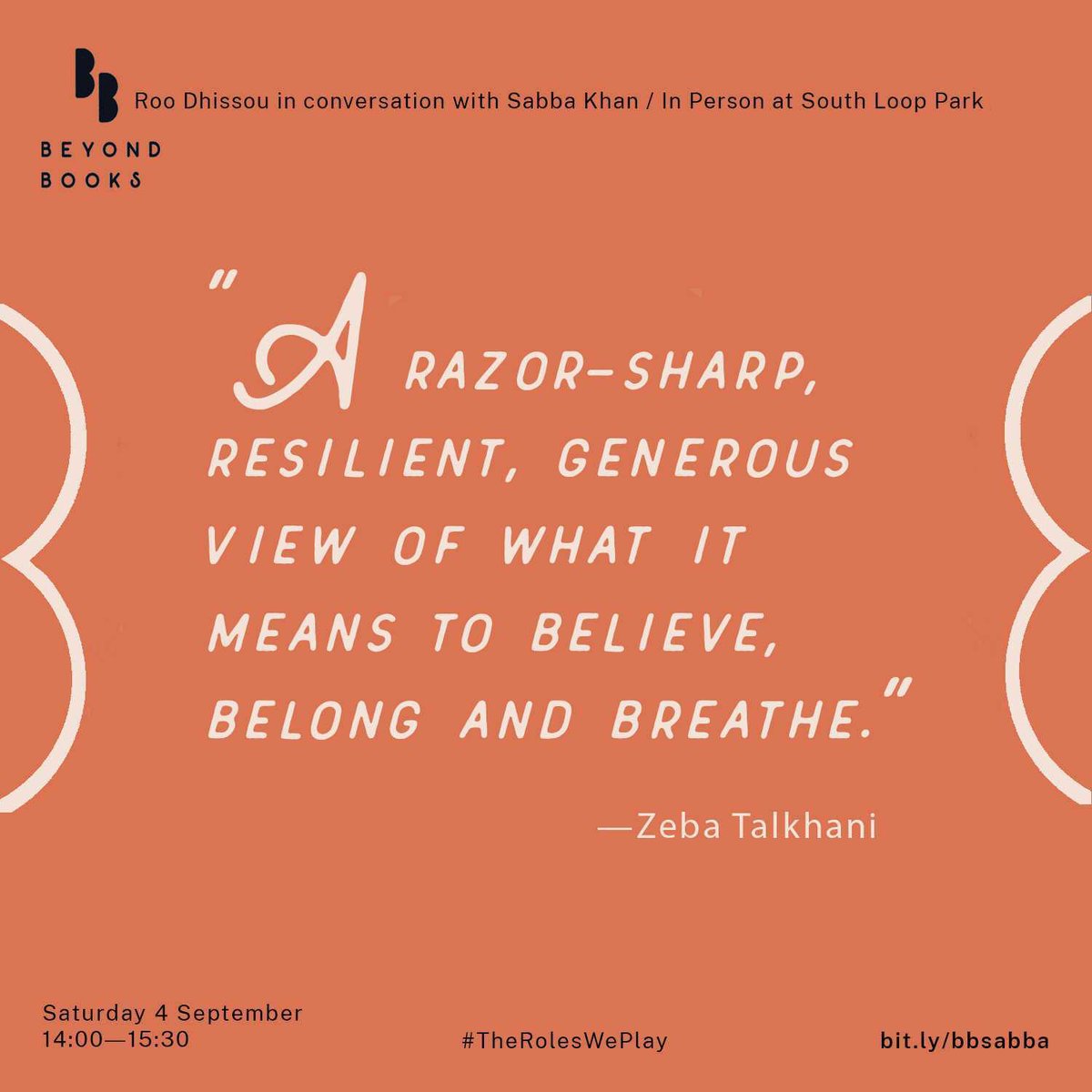 There’s been so much praise for #TheRolesWePlay (& rightly so!). Love this from @ZebaTalk! There’s so much to unpack in this book, from @sabbakhan_’s life experiences & journeys to the most beautiful illustrations. #BeyondBooks bit.ly/bbsabba