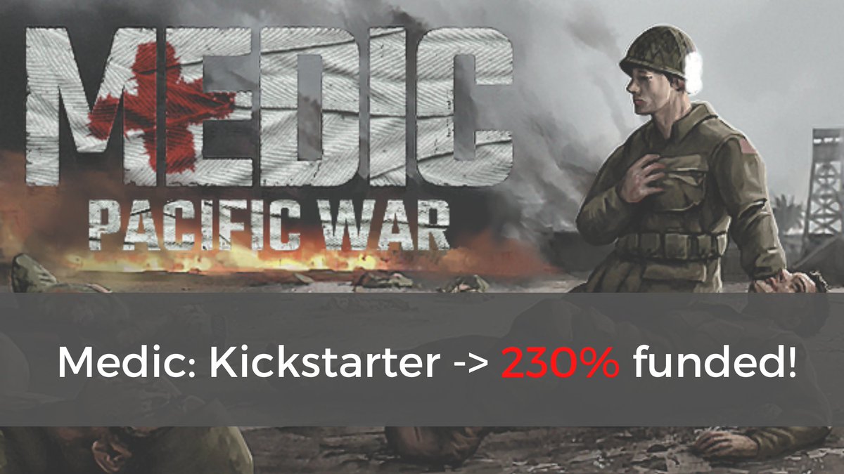 Medic: Kickstarter campaign succeeds! 
The project has been funded in 230%!

We would like to thank everyone who supported our project. We would not have achieved it without your help!
store.steampowered.com/news/app/12816…

#medicpacificwar #kickstarter #gamedev #indiedev