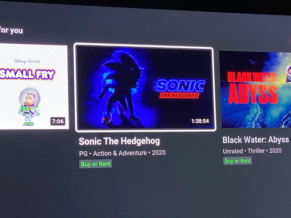 Didnt know I could watch the Sonic the Hedgehog movie with the original model. https://t.co/o4XA6mKUwV