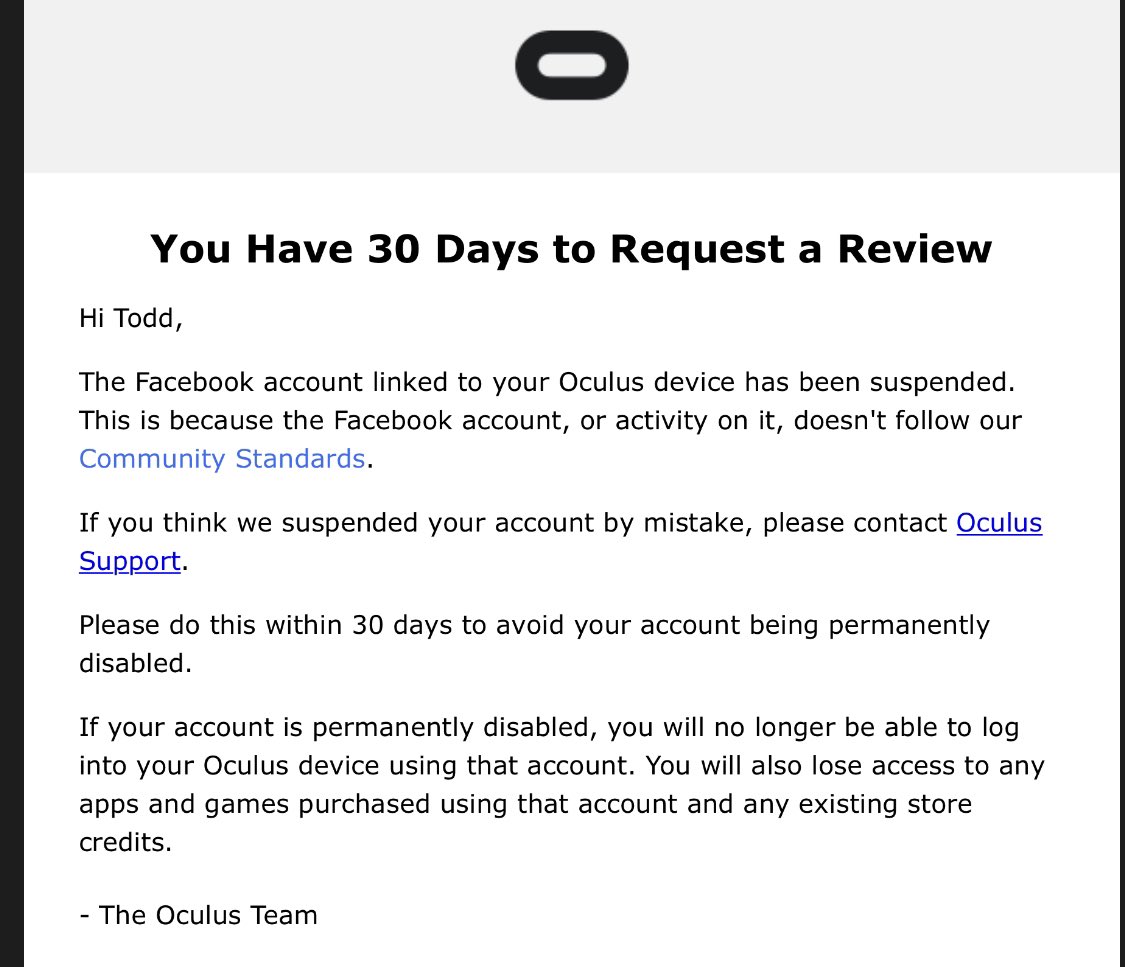 Fange økologisk balance Todd Mitchell on Twitter: "Update: Oculus Support agreed to unmerge my  Facebook / Oculus accounts, which will allow me personally to access my  games again as I have a Quest 1. It's