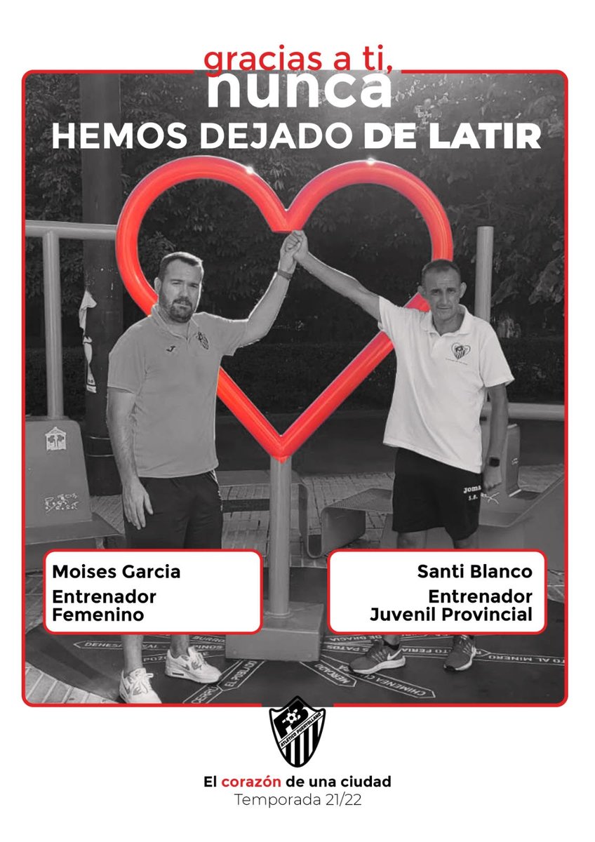 FutBaseAtPuerto's tweet photo. RENOVACIONES:

Moisés García y Santi Blanco seguirán una temporada más al frente del equipo Femenino y Juvenil Provincial respectivamente

Porque ellos creen que, juntos, latiremos con más fuerza

¡ÚNETE AL LATIDO!

El ❤️ de una Ciudad https://t.co/Ra6BcQLfGZ