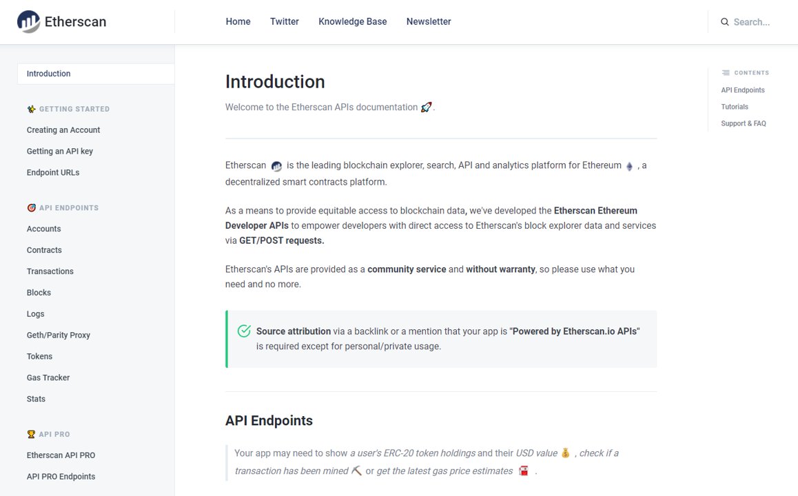 “The Etherscan” on Twitter "We've updated our API Documentation and