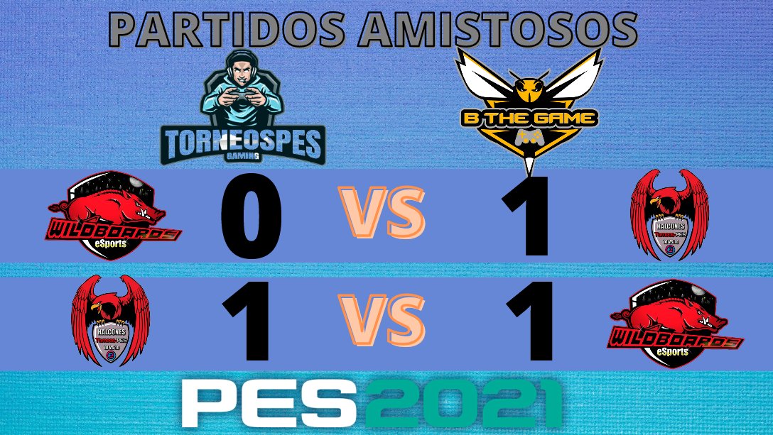 Buenas familia os dejamos los resultados de los 2 amistosos de ayer contra nuestros amigos de <a href="/wildboardspes/">Wildboards eSports 10v10</a> 2 auténticos partidazos poco a poco se va engrasando la maquinaria 🦅🦅🎮🎮🎮