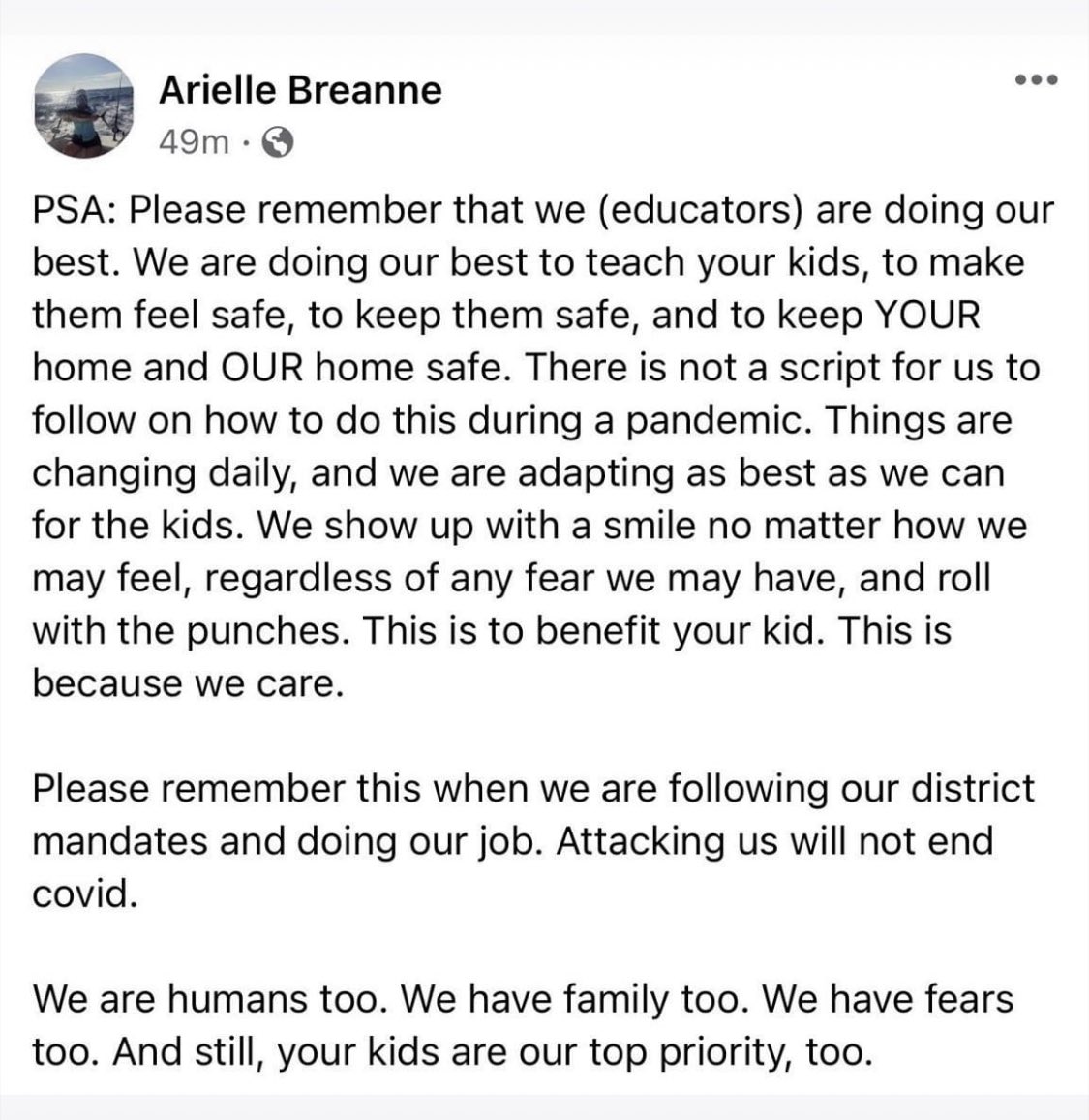 MclerranDelia's tweet photo. A reminder to be kind to our teachers. “There is not a script for us to follow in how to do this during a pandemic.” @YoungPrimary @ywlasatx @SAISD @girlsschools @StudentLeadNet @ywprep @ExpressNews https://t.co/WbexaeaH9y