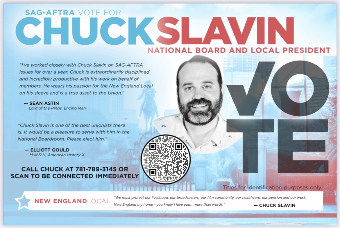 NewEnglandFirst's tweet photo. https://t.co/ahmzxrJzx3 Not paid for with SAG-AFTRA funds #NewEnglandFirst #SAGAFTRA #SAGAFTRAmembers #VoteEarly #ChuckSlavin https://t.co/wGdt1GcaOg