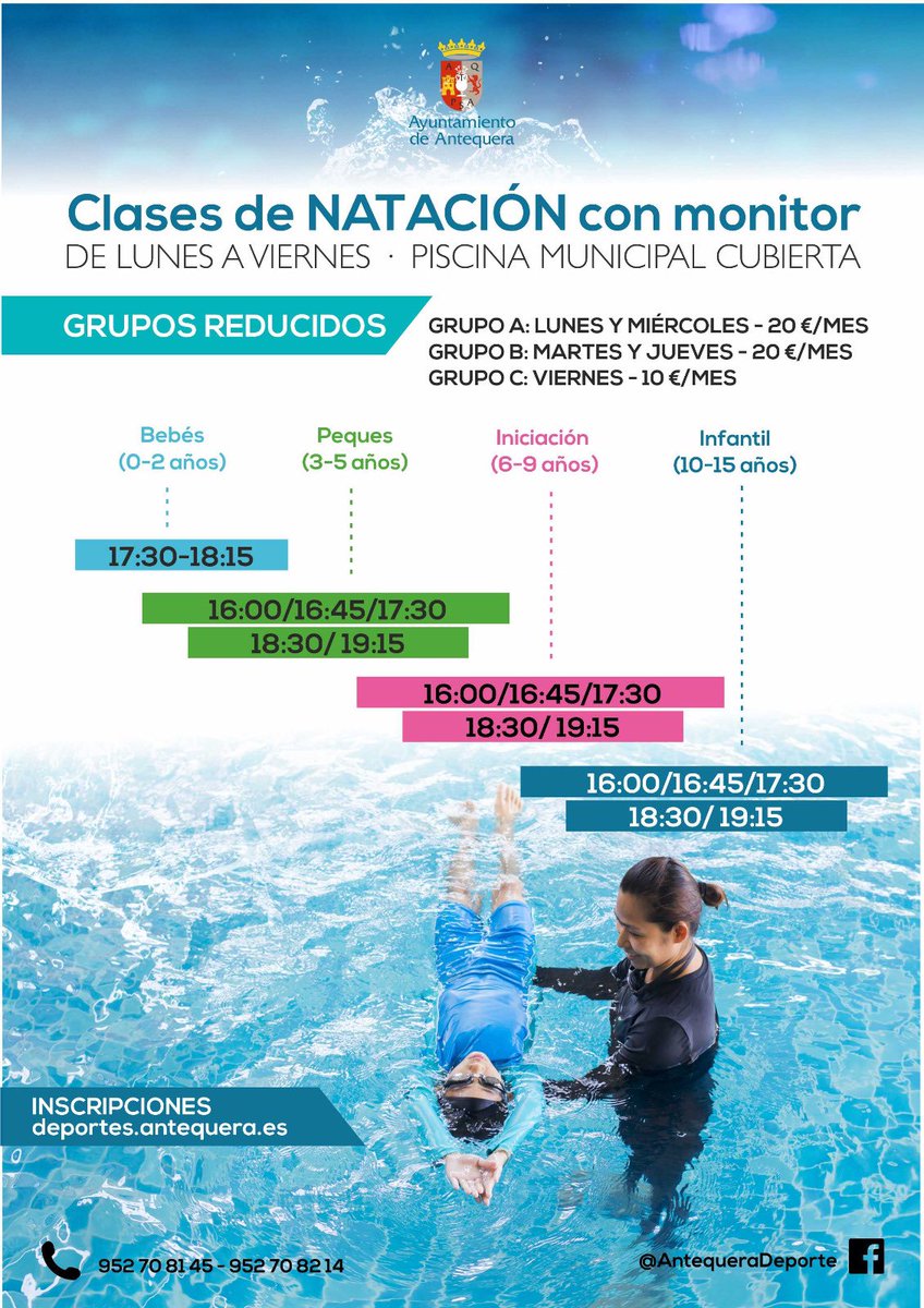 ATQDeporte's tweet photo. 📣El teniente de alcalde delegado de Deportes, Juan Rosas Gallardo, ha presentando hasta tres propuestas, centradas en natación:

✅Escuela Municipal de Natación 
✅Clases de Natación con Monitor 
✅Natación Terapéutica y Preventiva 

ℹ️ En imagen, información de cada actividad https://t.co/gzJBKQiCfX
