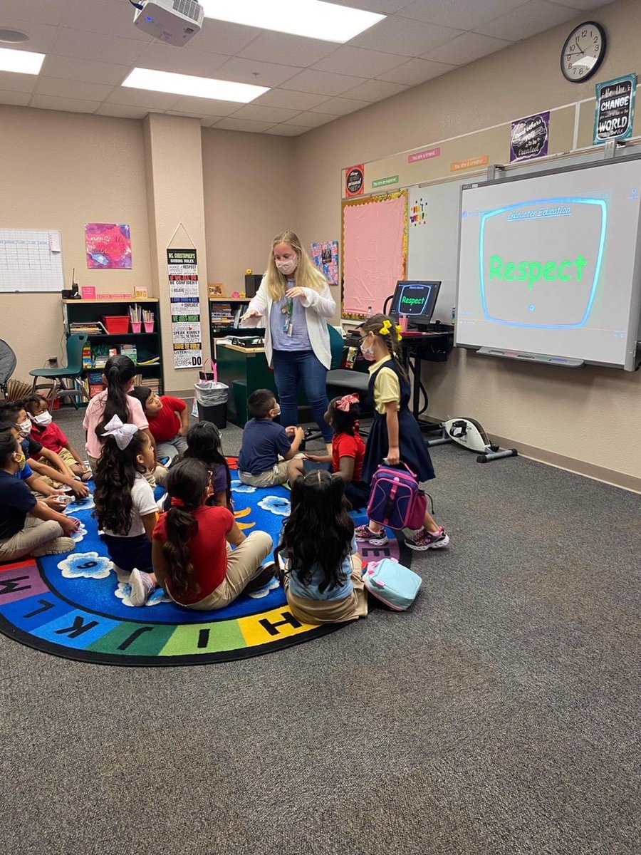 Kaitlyn Christopher, School Counselor at Manatee Elem, started classroom guidance lessons last week.  She is introducing herself to the students at her new school and teaching them about the importance of a safe and respectful learning environment.  <a href="/LeeSchools/">School District of Lee County</a>