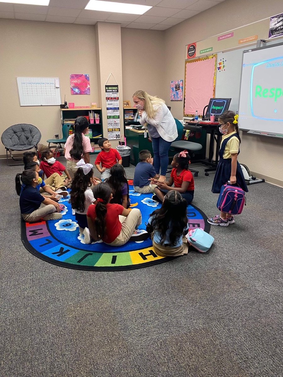 leecountysca's tweet photo. Kaitlyn Christopher, School Counselor at Manatee Elem, started classroom guidance lessons last week.  She is introducing herself to the students at her new school and teaching them about the importance of a safe and respectful learning environment.  @LeeSchools https://t.co/tnLkAtPgwd