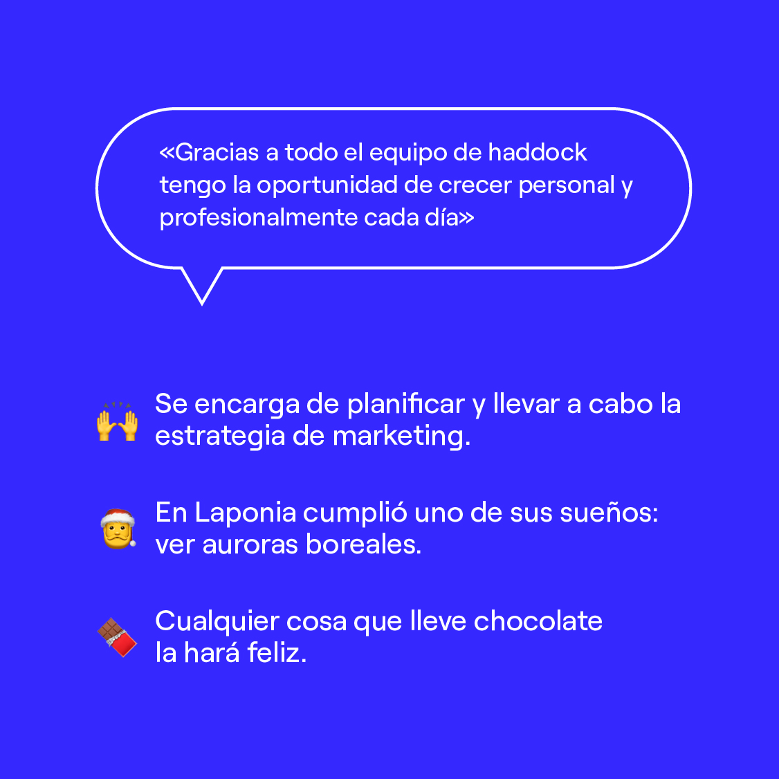 haddock_app's tweet image. ¡Hoy conocemos un poco más a Laura, nuestra Marketing Strategist! Planificar y lleva a cabo la estrategia de marketing 👩🏽💻
"Gracias a todo el equipo de haddock tengo la oportunidad de crecer personal y profesionalmente cada día”
#MeetTheTeam #marketing #innovación #restaurantes