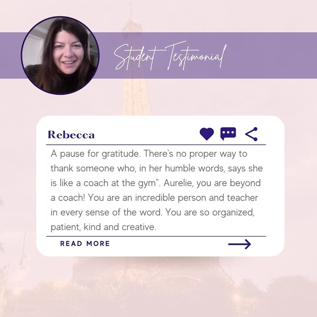 I am so grateful that I can change the life of people around me - and one of which is my dear student and now friend Rebecca. She is one of the reasons why I love teaching French.   In 2018, Rebecc...
 #mindset #selfimprovement
tff.social/transformation