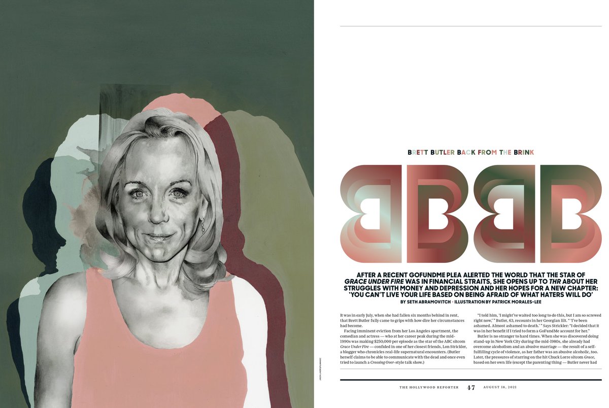 pmlee76's tweet photo. Delighted to of been commissioned to do an Illustration for #thehollywoodreporter of the actress Brett Butler
Out on newsstands in the US now.
#illustration #portrait #drawing #hollywood #tvstar #brettbutler #graceunderfire #journey #portraitillustration #pencil #charcoal https://t.co/z0wGLWH11R