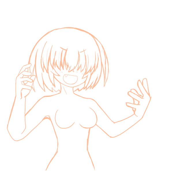 800フォロワー到達に気づいて記念イラストを描いてたんだけど服が思いつかないでござる 