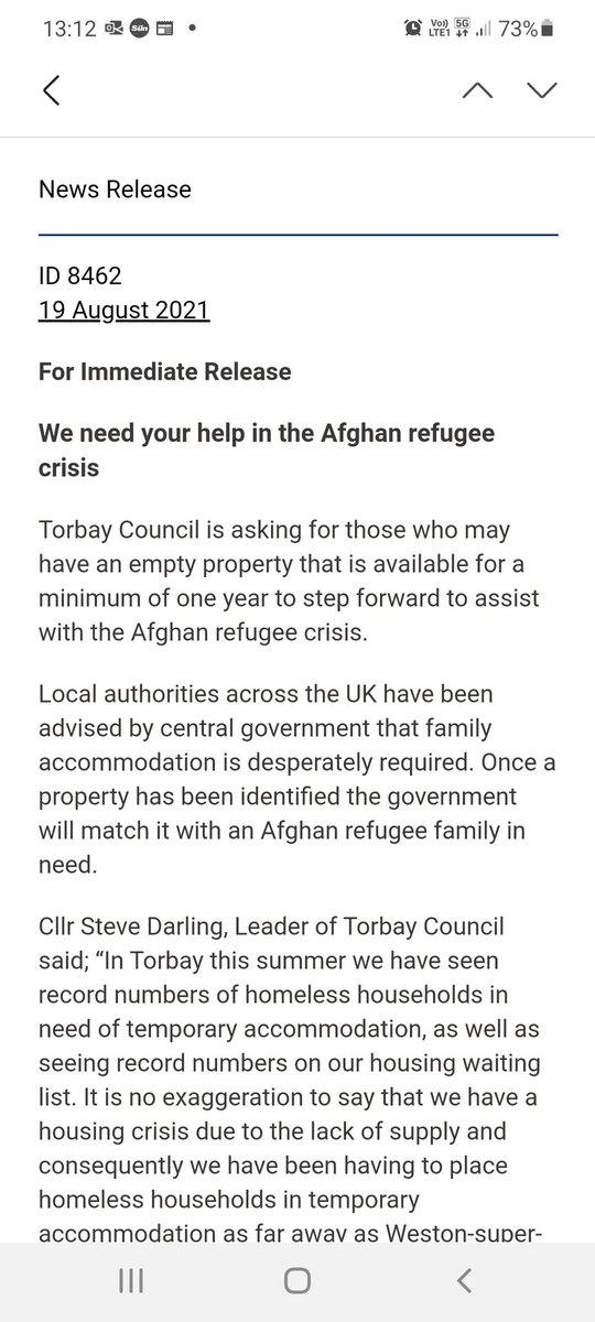 Pleased to see this rapid u-turn from the Lib Dem\Ind Coalition at <a href="/Torbay_Council/">Hito Prajapati</a> after their comments and refusals to consider supporting those who supported &amp; worked alongside our troops in Afghanistan. #BoostTorbay #TorbayHour