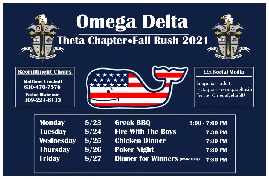 Rush Omega Delta!! For more information contact our recruitment chairs.