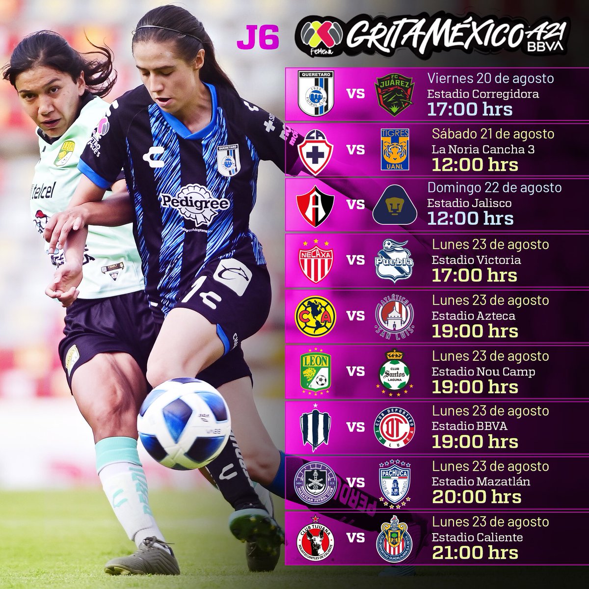 MikelArriolaP's tweet photo. Comparte y sigue a partir de mañana los partidos de la #Jornada6 del #GritaMéxicoA21 de la @LigaBBVAFemenil.

#VamosPorEllas⚽️🎀 https://t.co/pPmS3i61WV