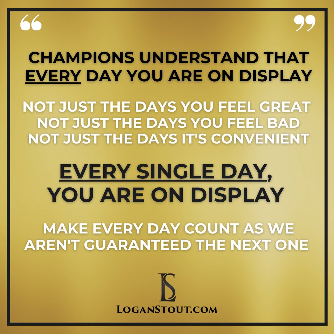 LoganStout's tweet photo. Do you understand what it takes to be a #Champion?! #LoganStout #StoutAdvice #Leadership #EveryDay #Daily #Motivation https://t.co/MBgVO8w5SD