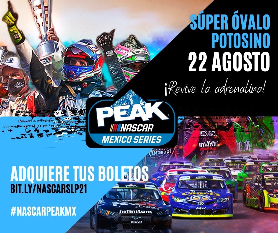 ¡No te lo puedes perder! Adquiere tus boletos en
👉 bit.ly/NASCARSLP21

#Nascar #NascarMx #NascarPeak #NascarPeak2021