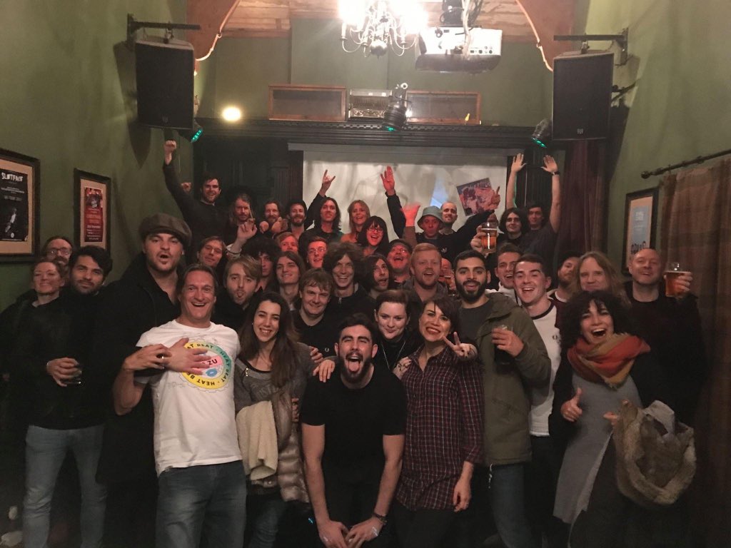 The loss of John Hall will be felt by many, none so more than us. His unwavering support helped us through some dark days. His compering and insistence on getting a group photo have left memories we can cherish forever. Keep on boogieing in the sky John, we love you 🖤💫