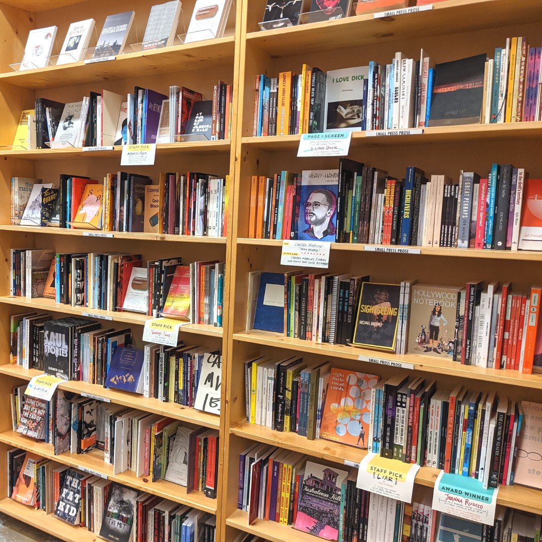 Powells's tweet photo. Happy birthday to our Small Press/Journals sections!
We were diving into some old Powell’s scrapbooks for the #PowellsArchiveProject and stumbled upon this event poster announcing the August opening the of section 30 YEARS AGO.

#50YearsofPowells #TBT https://t.co/4PF0ZiNvIH