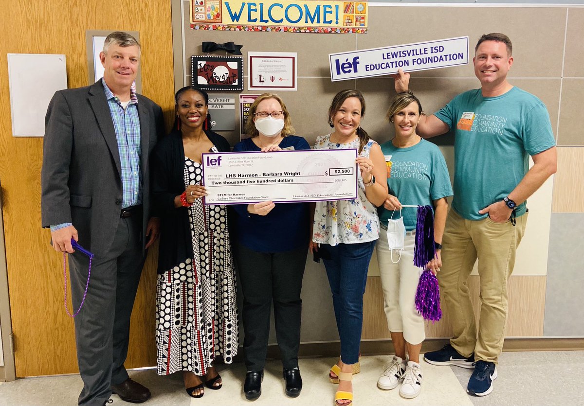 Thanks <a href="/LEFforLISD/">LEF</a> &amp; CoServ Charitable Foundation for funding STEM for Harmon! Looking forward to watching ⁦<a href="/LHSHarmon/">LHS Harmon Campus</a>⁩ students learn STEM through exploration w/new engaging tech tools. Thanks ⁦@CoachCartmill1⁩ for encouraging me to apply! ⁦⁦<a href="/plunkett_andy/">Andy Plunkett</a>⁩