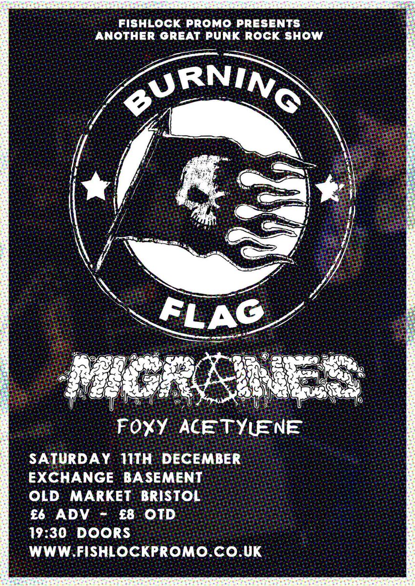 BRISTOL!!! It's been a minute 🖤

Burning Flag 🏴‍☠️ Migraines 🧠 Foxy Acetylene 🦊

Limited cap, so don't sleep on it ❤️

I am down for the weekend so organising pre-show homecoming catch up drinks at the Chelsea the night before - Holly x 

facebook.com/events/s/burni…