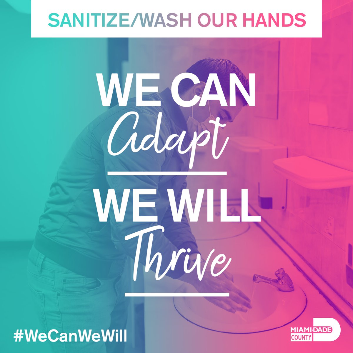 Washing your hands for 20 seconds with soap and water is an easy way to reduce the risk of contracting or transmitting #COVID19 and other viruses. #WeCanWeWill