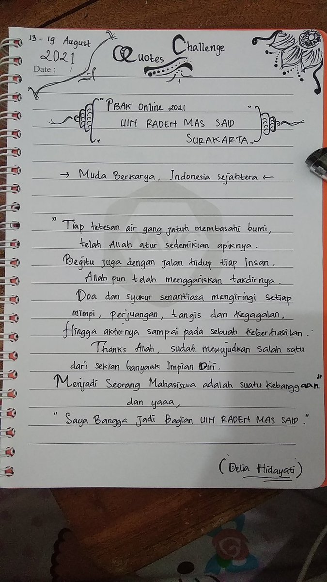 HidayatiDelia's tweet photo. Muda Berkarya, Indonesia Jaya
"Tiap tetesan air yang jatuh membasahi bumi, telah Allah atur sedemikian apiknya. Begitu juga dengan jalan hidup tiap insan, Allah pun telah menggariskan takdirnya"

@demaiainska 
#BANGGARMSAID
#RMSAIDMUDA
#PBAKUINSURAKARTA2021 
#KAMPUSKUBERSAHABAT https://t.co/3oEkNnBjpQ