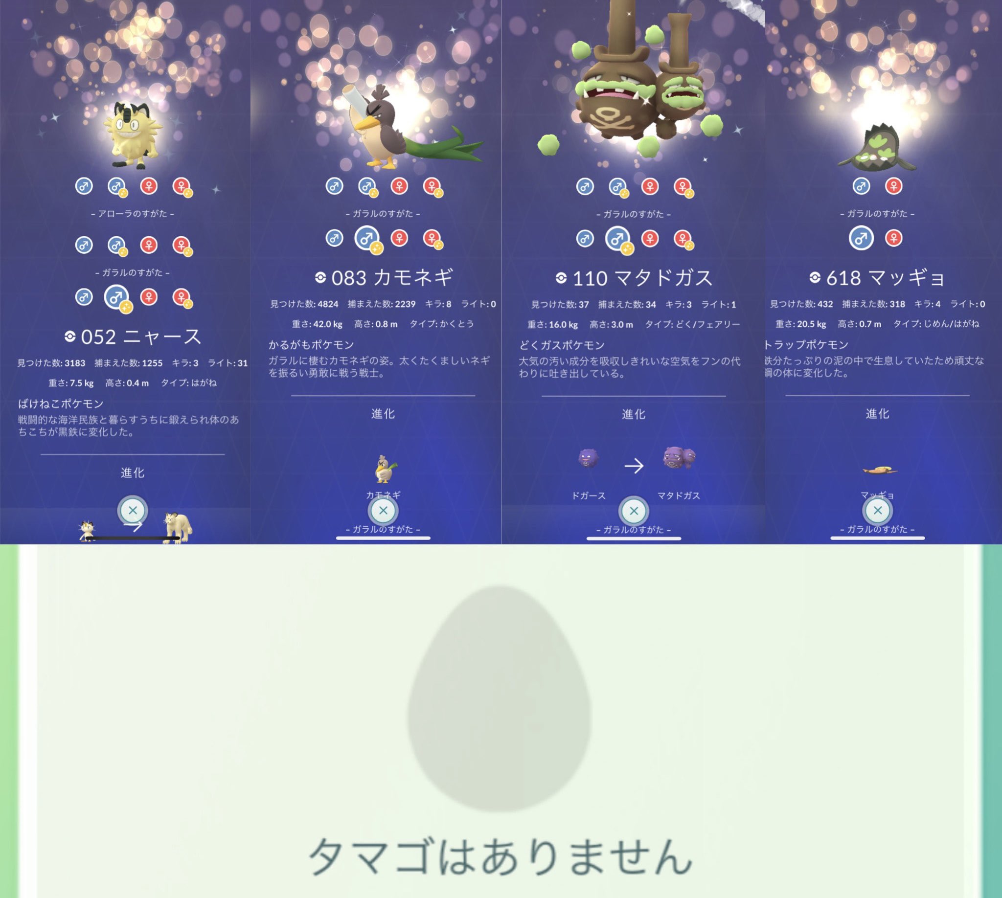 Twitter 上的 ひかぴか 目標 色違いアンノーンコンプ ウルトラアンロックパート3 前半戦の準備完了 ガラルの色違い 1つ星レイドでカモネギ 3つ星レイドでマタドガス 7kmたまごで上記に加えマッギョも色違いが出て欲しい 伝説レイドのザシアンには Twitter 上的 ひかぴか 目標 色違いアンノーンコンプ ウルトラアンロックパート3 前半戦の準備完了 ガラルの色違い 1つ星レイドでカモネギ 3つ星レイドでマタドガス 7kmたまごで上記に加えマッギョも色違いが出て欲しい 伝説レイドのザシアンには