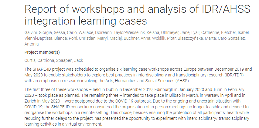 shapeID_eu's tweet photo. Highlight: Report of workshops and analysis of IDR/AHSS integration learning cases - SHAPE-ID ran six learning case #workshops across Europe to explore best practices in #interdisciplinary and #transdisciplinary research involving #AHSS

Read it here: https://t.co/DmzZGoeDXB https://t.co/aQEtJ36H2V