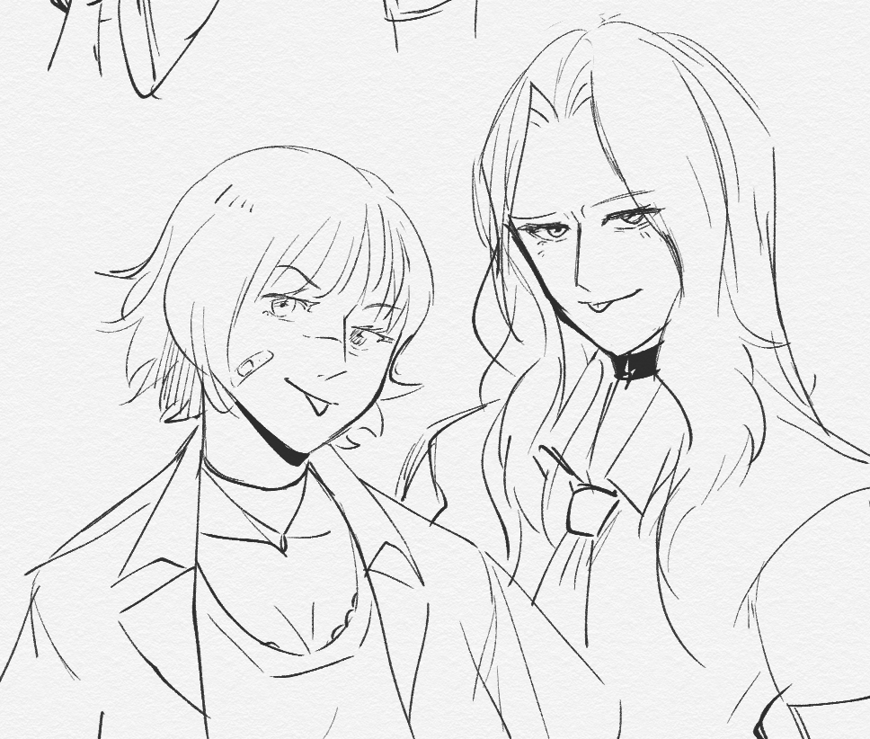 Patyuki0's tweet photo. DMC high school au sketches 
#DevilMayCry https://t.co/l2qoFigpL1